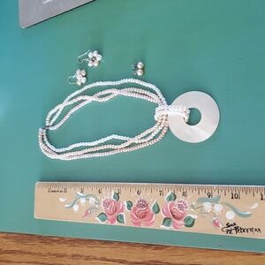 Elegant Pearl Necklace and Earring Set